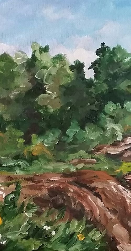 Landscape - Plein Aire - Forest - "Gravel" by Katrina Case