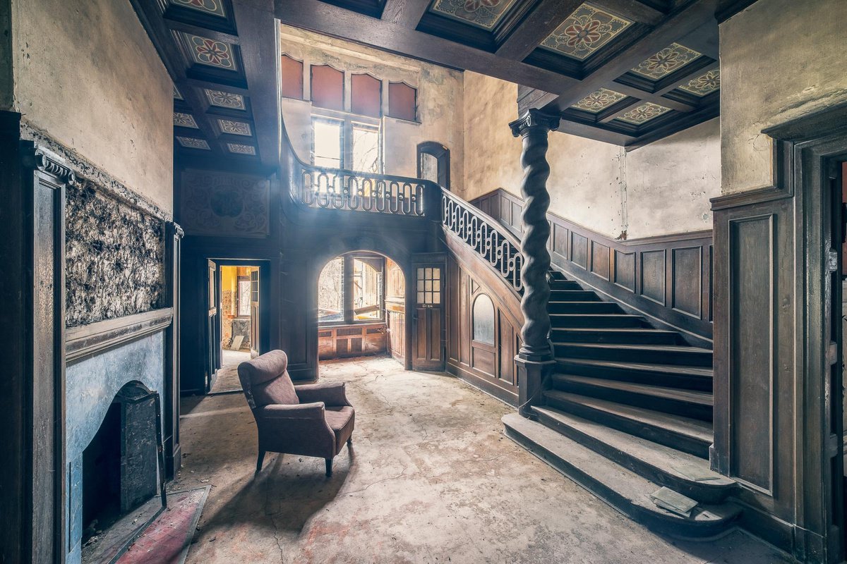 Photorealistic Cityscapes Photograph By Michael Schwan, 51 X 35", Stairwell Romance, Original Artwork