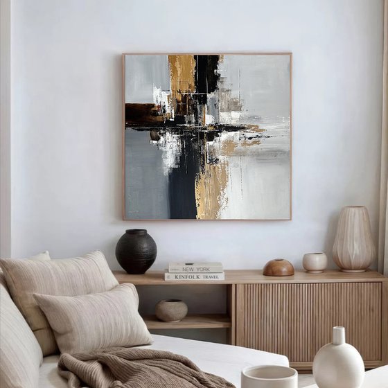 Balanced Axis. Square Contemporary Abstract