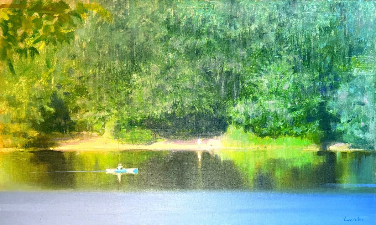 White and Blue Canoe (Summer) by Alexander Levich