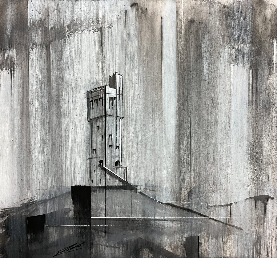 Castle Hill Mixedmedia painting by Richard Yeomans Artfinder