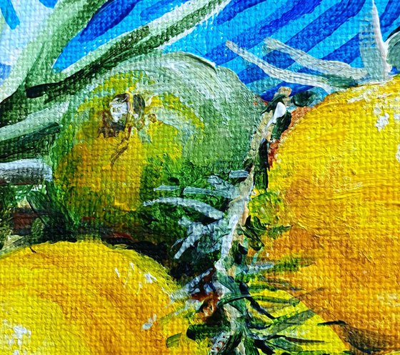 Yellow lemons still life