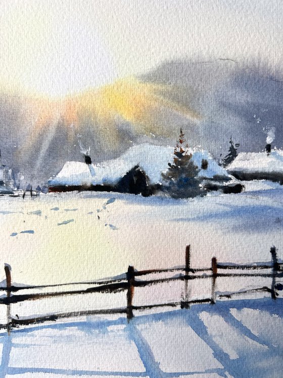 Winter morning. Village #2