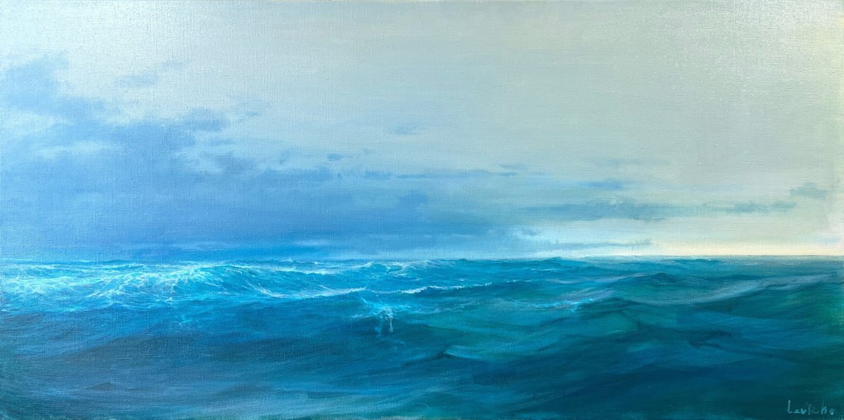 Expressive Oil Painting , Heart Of The Sea By Alexander Levich, 79 X 39, Artwork For Sale On Artfinder