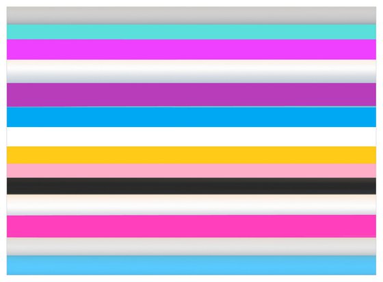 Abstraction multi-colored yellow pink gray blue stripes