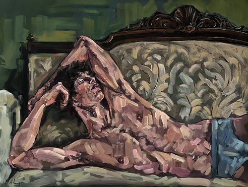 Male nude gay erotic art naked man oil painting by Emmanouil Nanouris