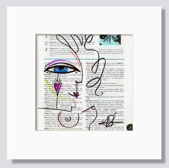 Funky Face Goddess Collection 1 - 6 Artworks in mats by Kathy Morton Stanion