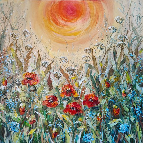 Sunrise in the meadow by Tatajana Obuhova