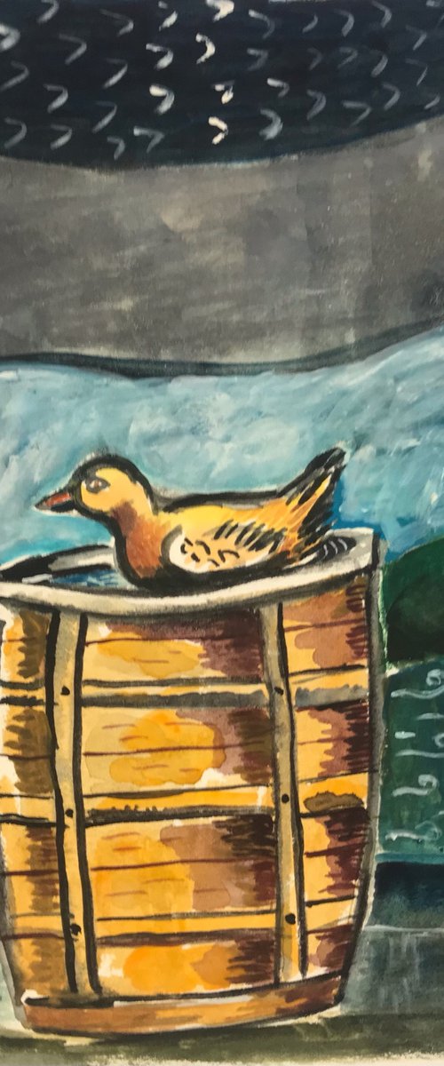 Duck on A Barrel by Roberto Munguia Garcia