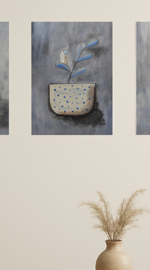 The potted plants, set of 3 by Silvia Beneforti