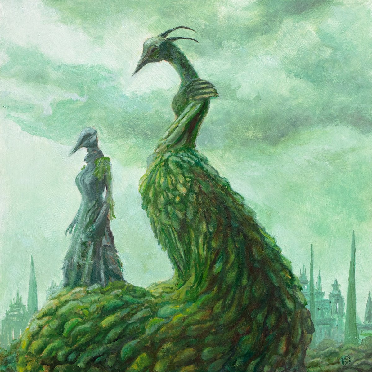 Surrealistic Oil Painting , Untamed Oil Painting (Framed) By Nikolina Petolas, 16 X 16, Artwork For Sale On Artfinder