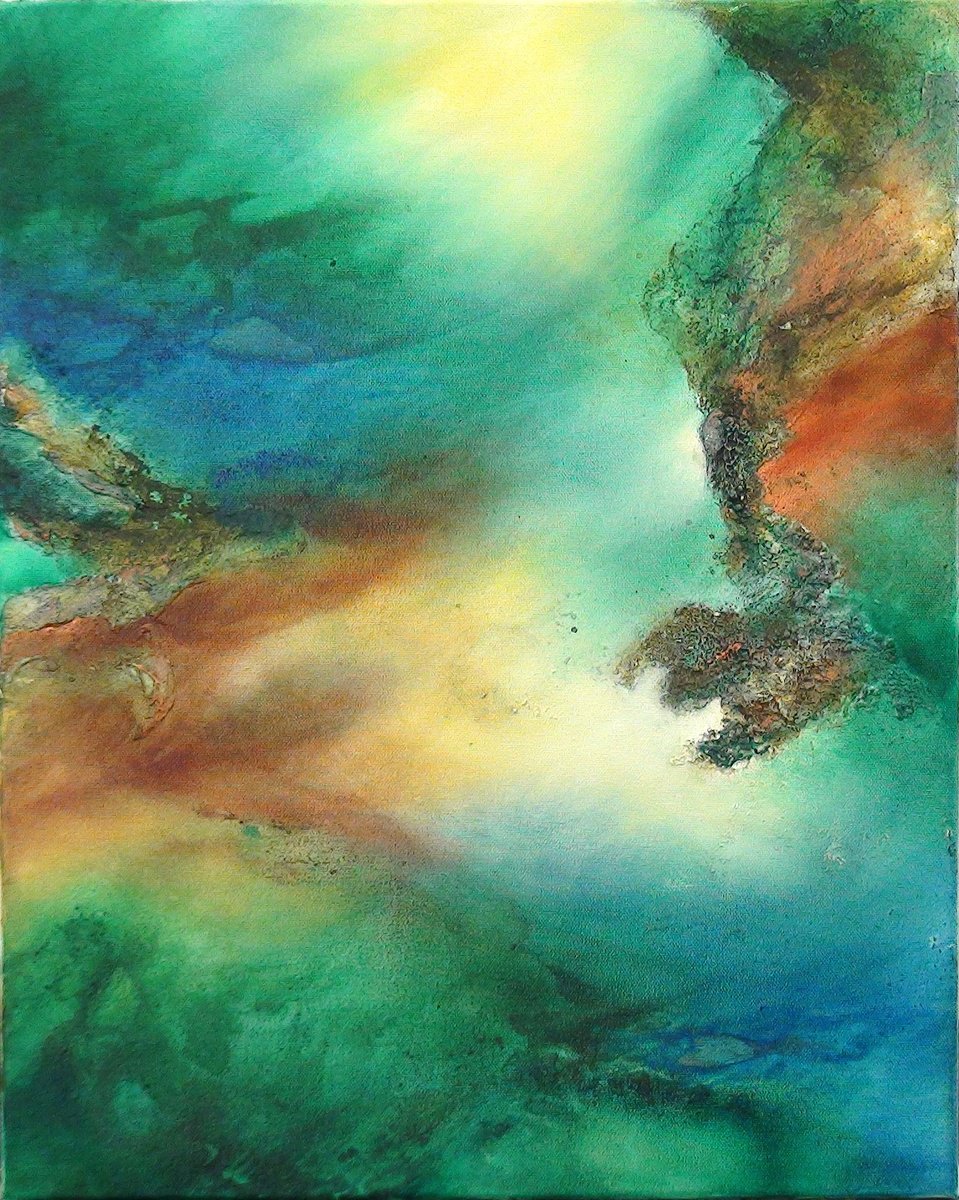 Organic Abstract Oil Painting By Eelke Van Hoof, 16 X 20, Superposition Of States, Original Artwork