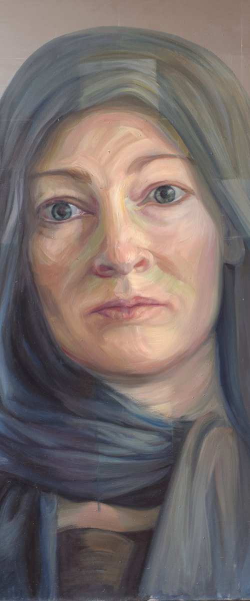 Self-portrait with scarf by Marija Knezevic