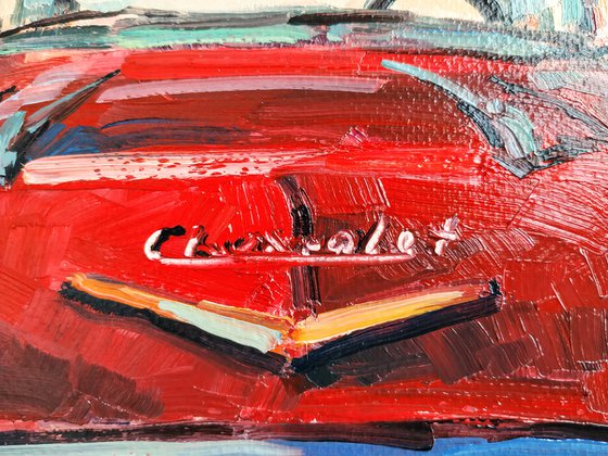 Retro pictures series -1  Old Chevrolet(24x30cm, oil painting, ready to hang)