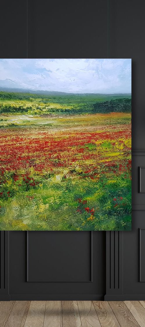 Through Red !!! SPECIAL PRICE !!! Large painting 80x80cm by Ivan  Grozdanovski