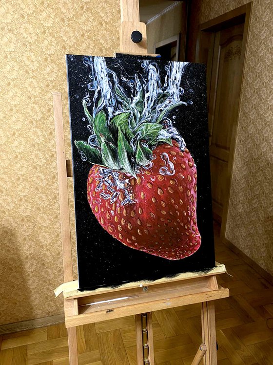 Strawberry underwater