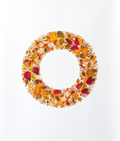 Wreath 55 x 60 cm / 21.65 x 23.62 inch by Yuliia Dunaieva