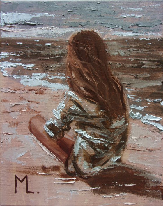" MY PLACE "   liGHt  ORIGINAL OIL PAINTING, GIFT, PALETTE KNIFE