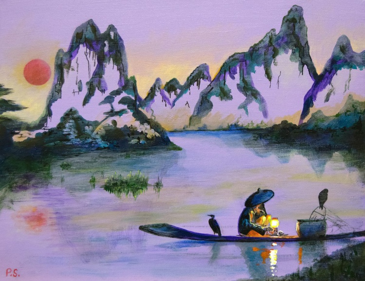 Chinese Fisherman With Cormorants Artfinder