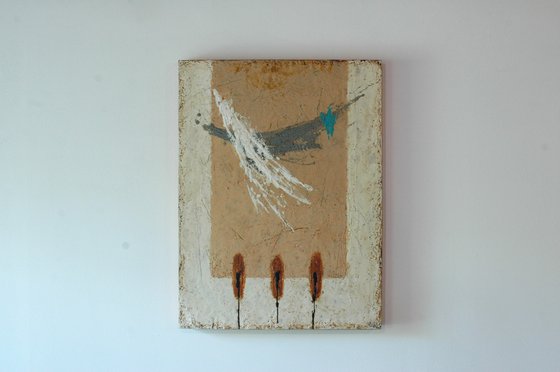 "Angel's Feather". Encaustic.