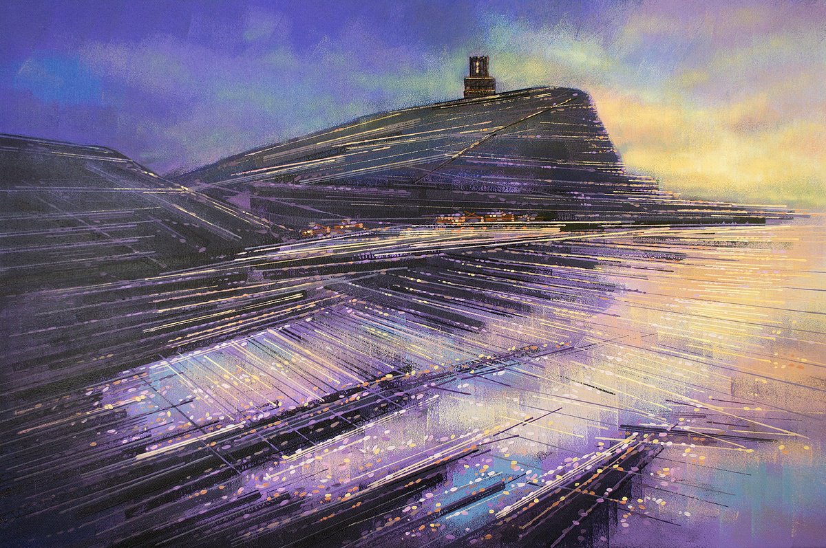 Impressionistic Landscape Acrylic Painting By Marc Todd, 30 X 20", Kimmeridge Bay, Dorset, Original Artwork