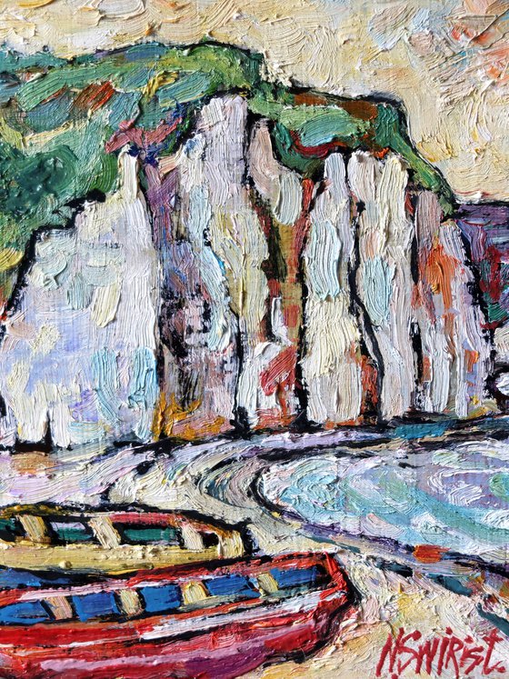 Boats in Etretat.