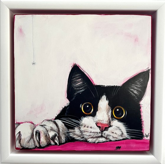 Cat painting called 'The Hypnotist"