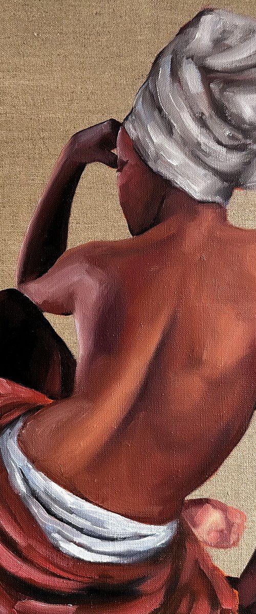 African Beauty - Erotic Naked Black Woman Painting by Daria Gerasimova