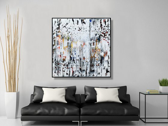 White Shadows - XL LARGE,  ABSTRACT ART – EXPRESSIONS OF ENERGY AND LIGHT. READY TO HANG!