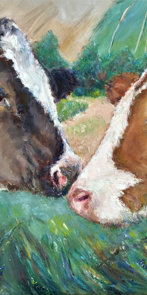 Two Cows by Jura Kuba Art