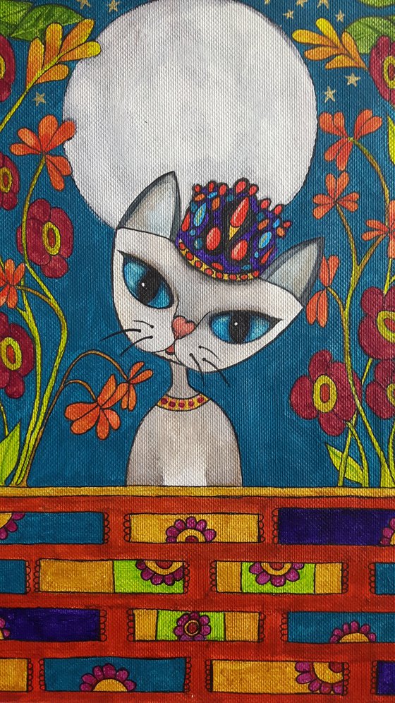 Candy Crown Cat Princess Painting