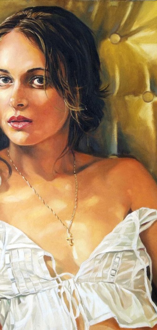 Girl In Gold and Ochres by Andre Leonard
