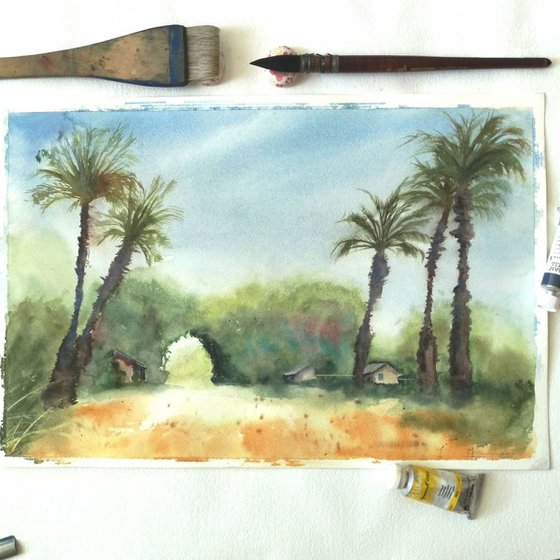 Landscape with palms