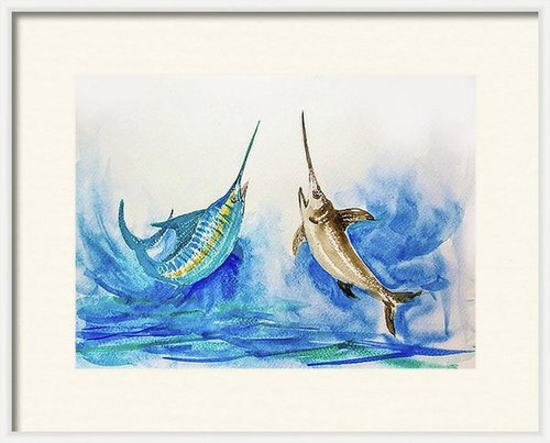 Billfish Swordfish Marlin fish by Asha Shenoy