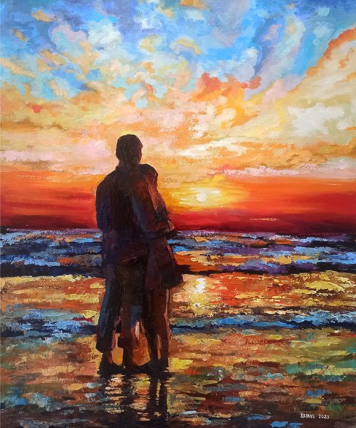 Lovers at sunset by Karine Harutyunyan