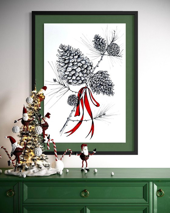 FESTIVE PINECONE BRANCH