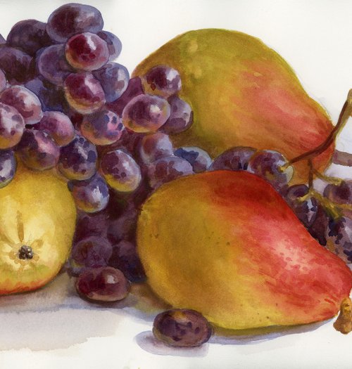 Pears and grapes by Yulia Krasnov