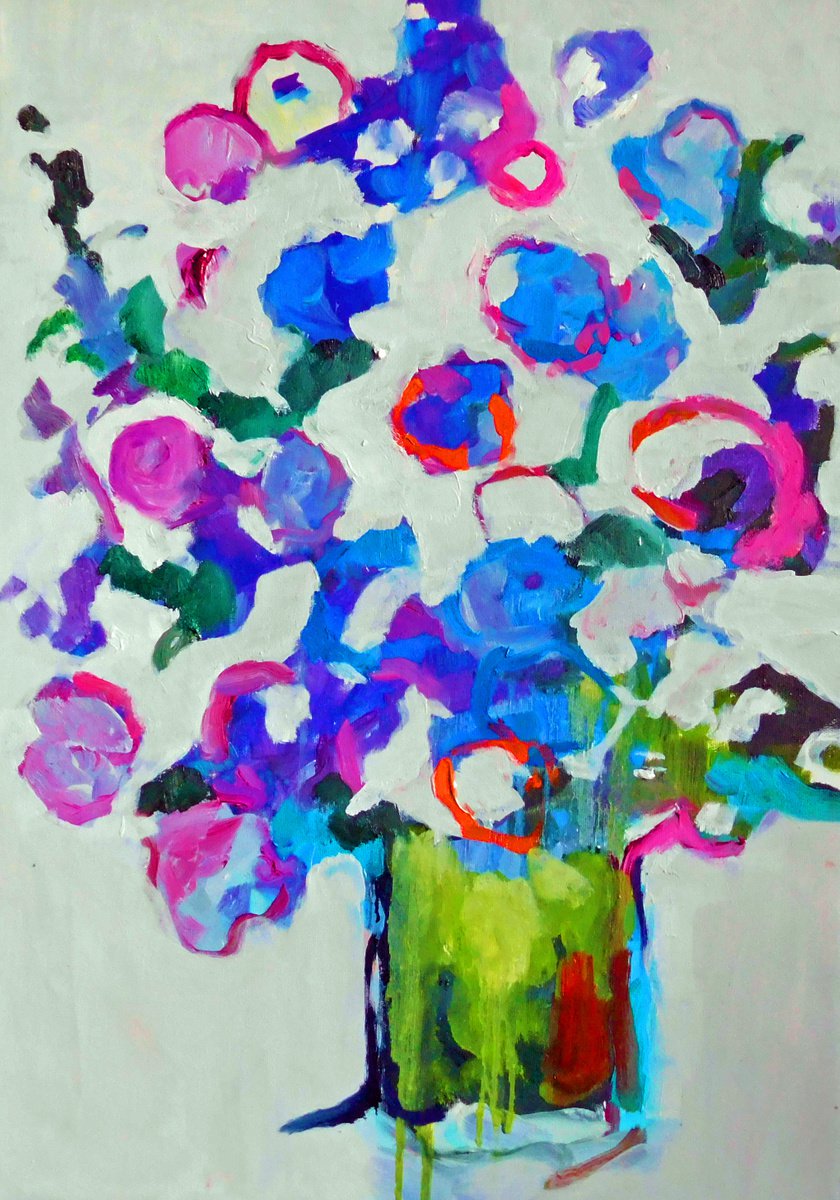 Happy Art Floral by Ann Cameron McDonald
