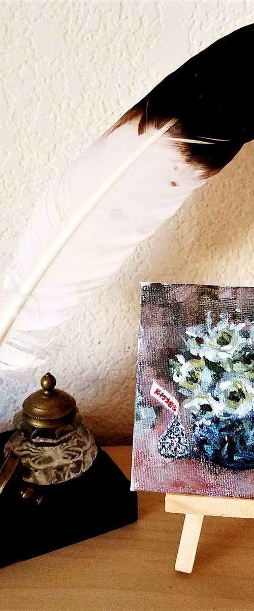 Happy Mini Art # 10/gift idea/free shipping in USA for any of my artworks by Cristina Mihailescu