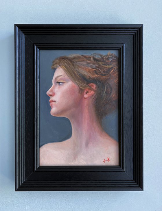 Portrait of a Woman. Contemporary oil painting.