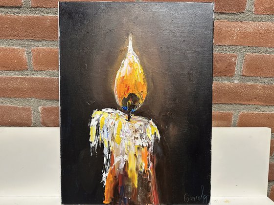 The candle is burning