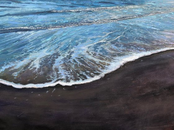 'Edge of the Surf Zone' Beach, Ocean, Seascape, Oil Painting.