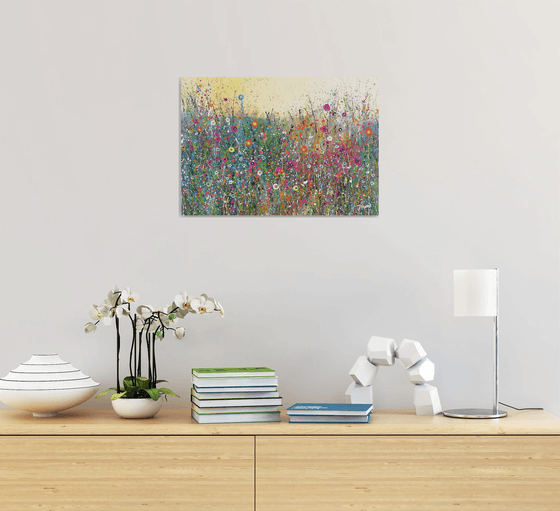 Glitter and gold - meadow painting