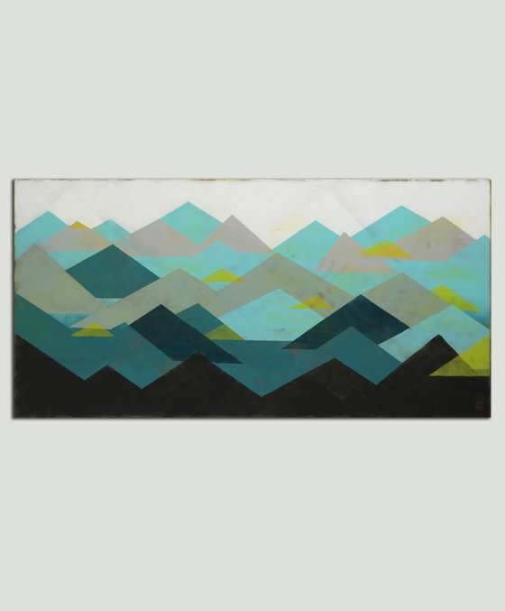 Original Abstract Painting - Traingel Mountain - 140x70cm - Ronald Hunter - 28N