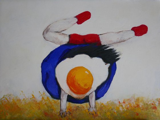 Egg girl hand standing