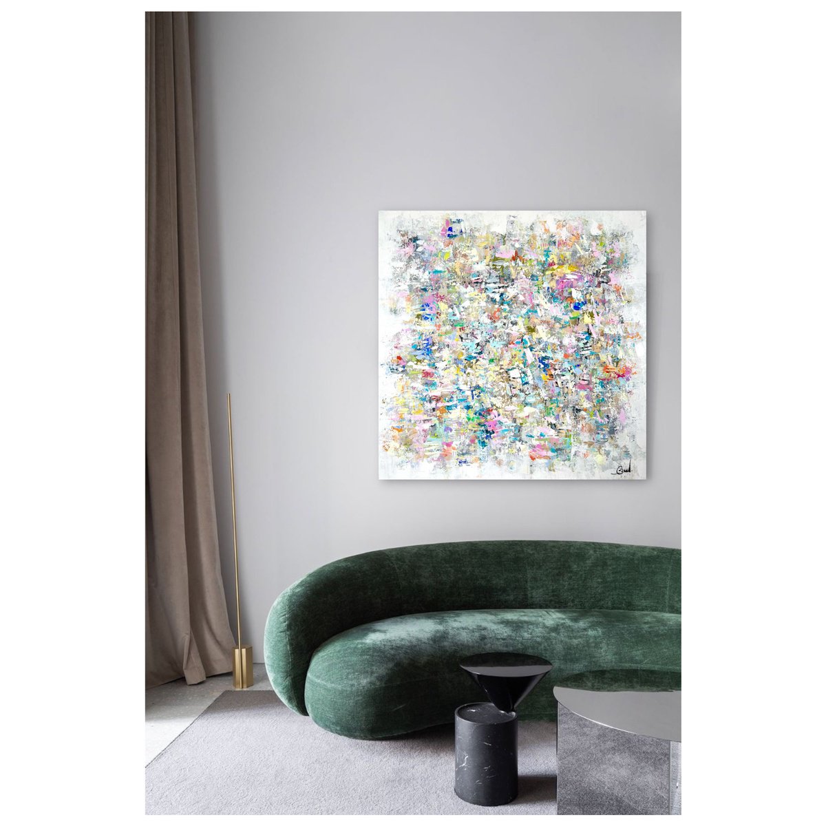 Expressive Abstract Acrylic Painting By Maria Esmar, 39 X 39", Believe In Yourself, Original Artwork