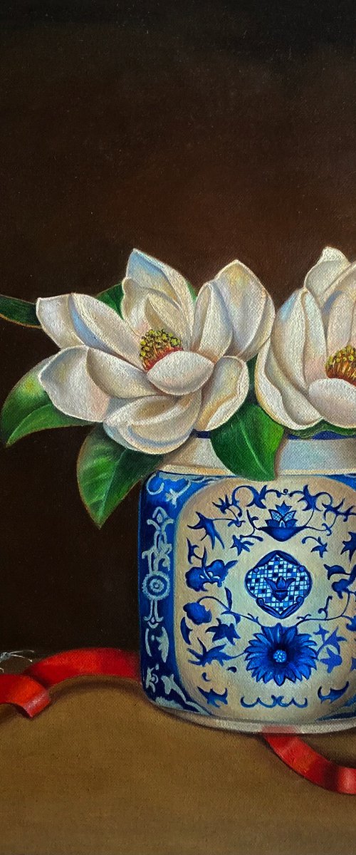 Magnolias and Butterfly by Priyanka Singh