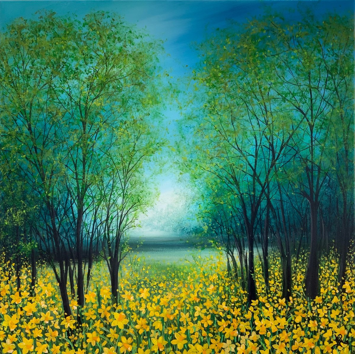 Hazy Lakeside Daffodils by Jan Rogers