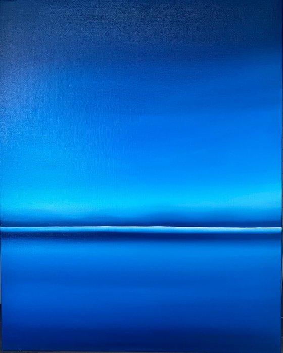 Night lake in Ukraine - Blue abstract