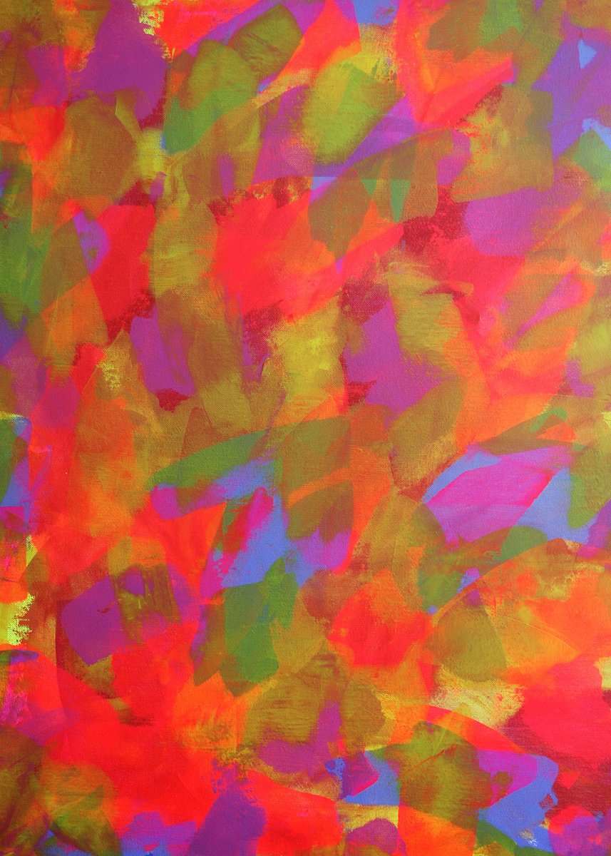 Expressive Abstract Acrylic Painting By Salana Art / Svetlana Samovarova, 20 X 28", Spring Sounds Ii, Original Artwork